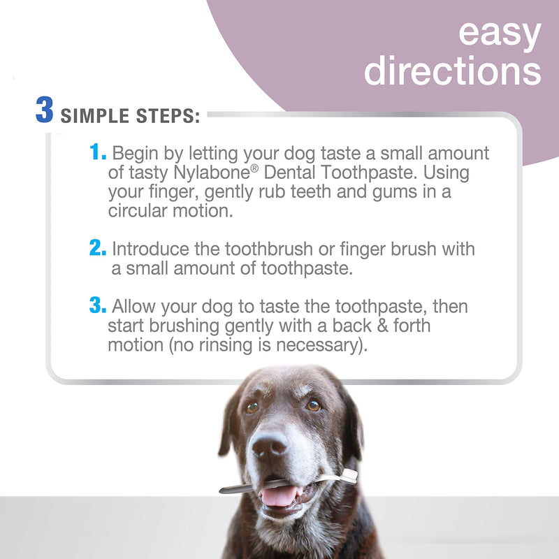 Nylabone Advanced Oral Care Senior Dog Dental Kit with Cushiony Soft-Bristle Toothbrush Senior 3 Count Bacon
