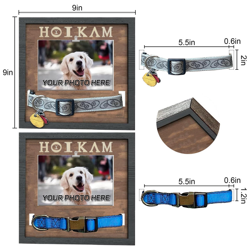 Pet Collar Memorial Shadow Box Dog Picture Frame 9.2"x9.2", Cat or Dog Memorial Gift Pet Sympathy Remembrance Gift Keepsake DIY Name for Multi Sizes Dogs - PawsPlanet Australia