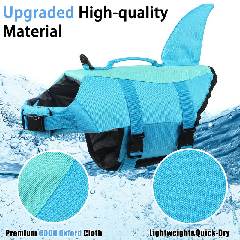 EMUST Large Dog Life Jacket, Dog Life Vests for Swimming, Small/Medium/Large Dog Life Preserver with Rescue Handle, Adjustable Dog Flotation Vest for Water at Pool, Beach, Boating (XL,Pool Blue) XL Pool Blue