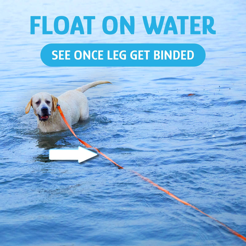 Chew Resistant, Float on Water Dog Training Leash, Wear-Resistant Leashes, Heavy Duty Hook Safe Handle Reflective Lead for Dogs-15ft 20ft 30ft 40ft 50ft for Large Medium Small Pets Dogs-OG 20ft 20FT- Refund if broken in 30 days Wear Resistant - Orange - PawsPlanet Australia