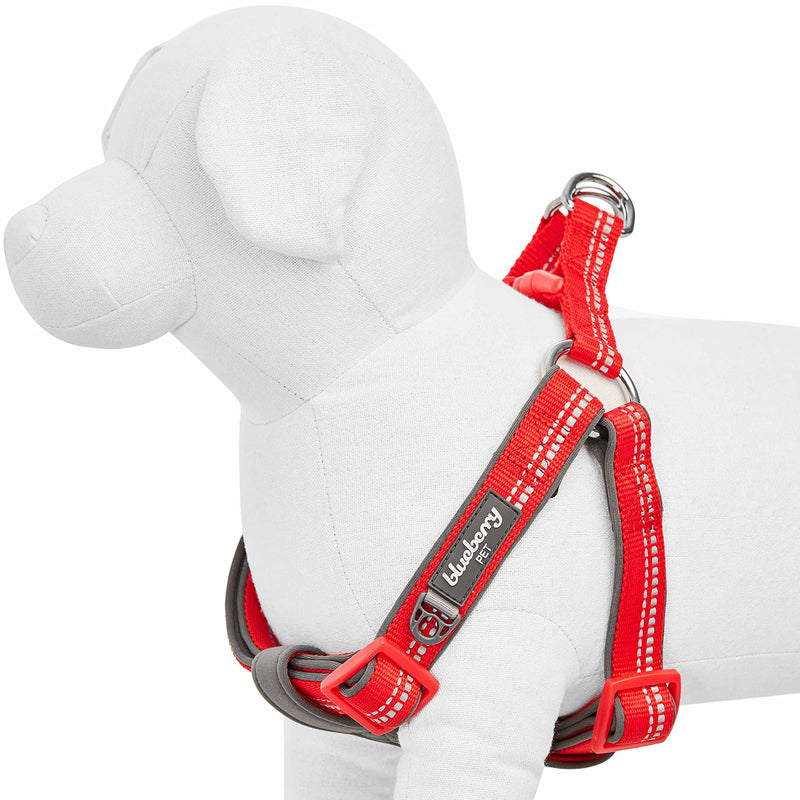 Blueberry Pet Soft & Comfy 3M Reflective Step-in Pastel Color Padded Dog Harness, Chest Girth 16.5" - 21.5", Red, Small, Adjustable Harnesses for Dogs (16.5" - 21.5") Chest Girth (Pack of 1) - PawsPlanet Australia