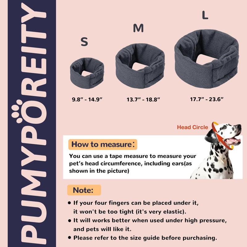 PUMYPOREITY Upgraded Dog Ear Muffs Noise Protection, Dog Ear Covers for Bath, Thunderstorms, Dog Headband for Anxiety Relief, Dog Hematoma Ear Wrap, Dog Ear Protection for Swimming, Grey, S Small - PawsPlanet Australia