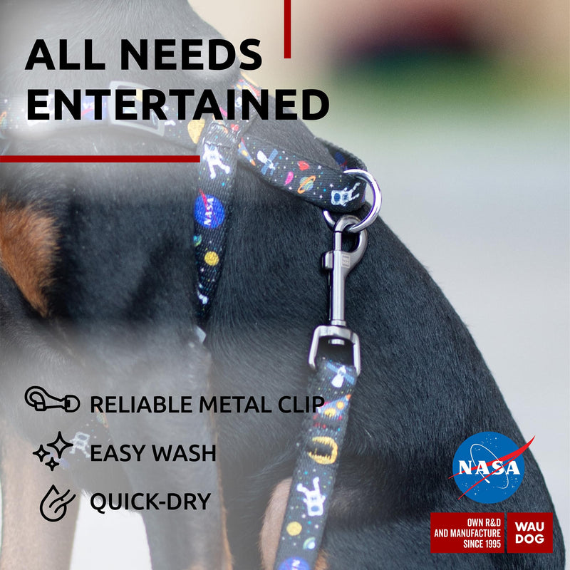 WAUDOG Nylon Dog Leash - 4 Ft, Strong & Heavy Duty for Large Dogs & Puppies 4 Ft x 3/5" Wide NASA - PawsPlanet Australia