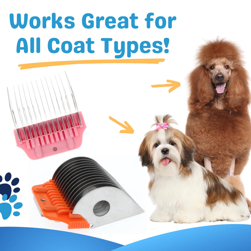 30 Wide Blade & 22mm 25mm 32mm 38mm Wide Clipper Guard Attachment Set for A5 Series Clippers| Stainless Steel Blade for Professional Dog Groomers| Snap-On/Off Design Wide Guard Combs for Dog Grooming 5Pcs Set(30w. 22mm, 25mm, 32mm, 38mm) - PawsPlanet Australia
