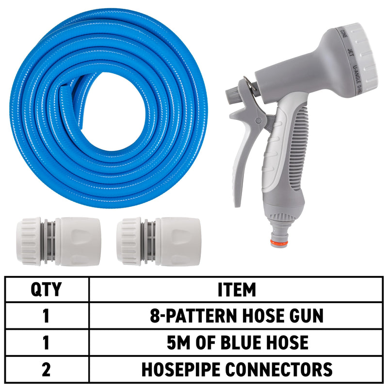 Dog Outdoor Washing/Grooming Set with Universal Garden tap Fittings,Flexible 4 Layer Quality Hose with Multi Pattern Trigger Spray Gun (3m) 3m - PawsPlanet Australia