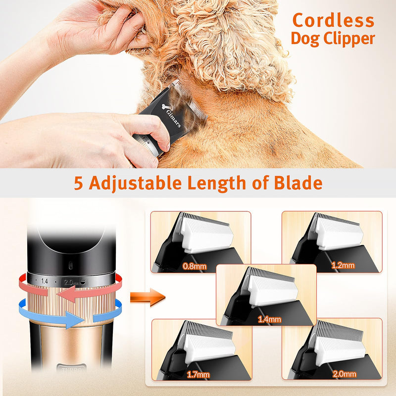Gimars Cordless 3-Speed Dog Clippers with Stainless Steel Dog Grooming Scissors Kits, Low Noise Quiet Rechargeable Pets Hair Thick Coats Trimmers Dog Shaver Clippers Kit for Dogs Cats Pet… - PawsPlanet Australia