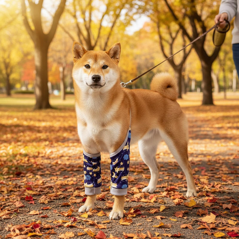 Knee Pads for Dogs Pack of 2 Recovery Sleeve Dog Elbow Pads Blue and Yellow Surgery Recovery Sleeve for Medium and Large Dogs Front Legs Knee Support Osteoarthritis (XL) XL