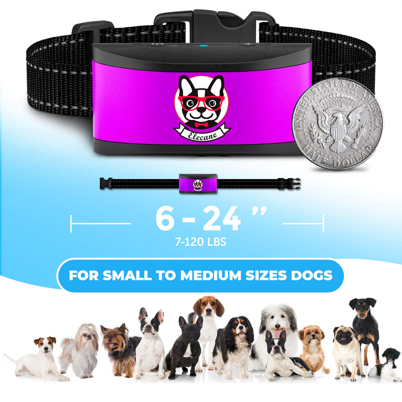 Small Dog Bark Collar Rechargeable - Anti Barking Collar for Small Dogs - Smallest Most Humane Stop Barking Collar - Dog Training No Shock Bark Collar Waterproof - Safe Pet Bark Control Device