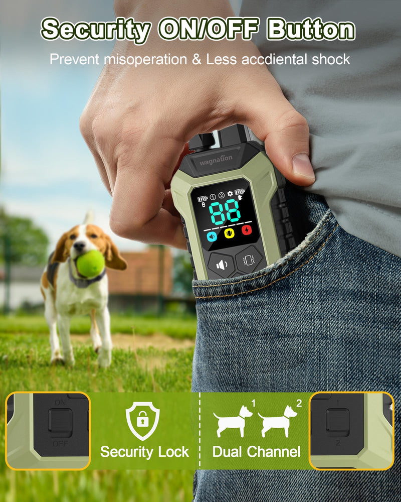 Dog Shock Collar with Remote Control, 4000FT Dog Training Collar with Beep(1-9) & Vibration(1-9) & Safe Static(1-99), IPX7 Waterproof & Rechargeable Shock Collar for Dogs All Breeds 10-120lbs - PawsPlanet Australia