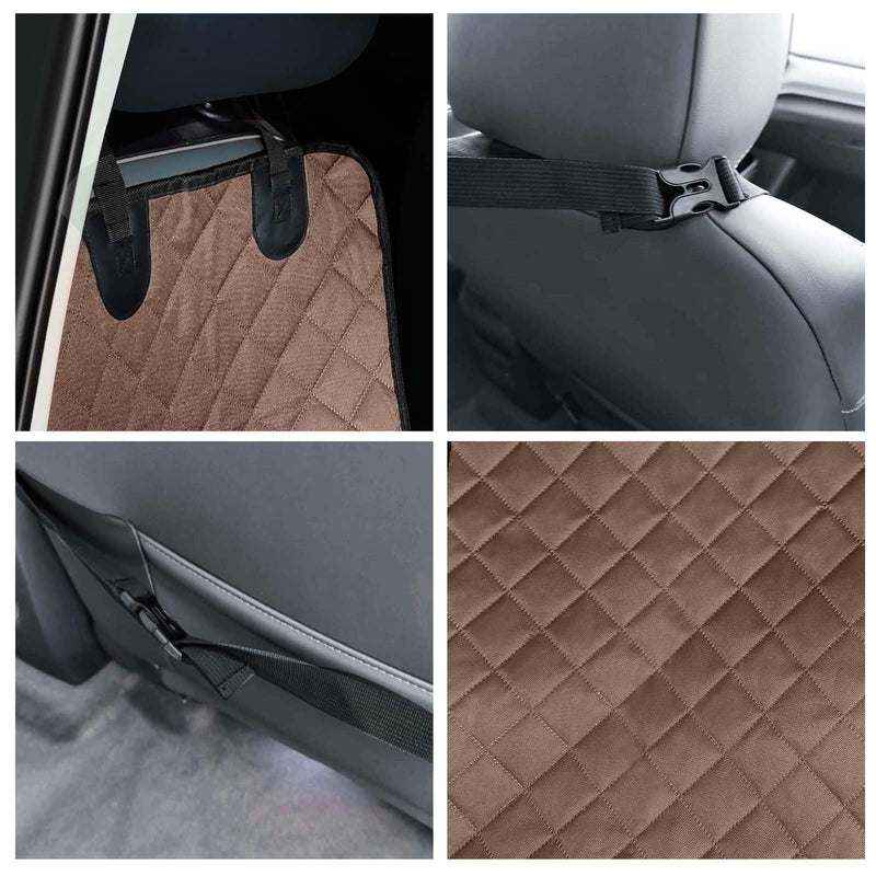 Full Protection Dog Car Seat Cover with Side Flaps Nonslip Scratchproof. Waterproof Front Seat Car Cover Fits for Most Vehicles 1 Pack (brown) Universal Fit brown - PawsPlanet Australia