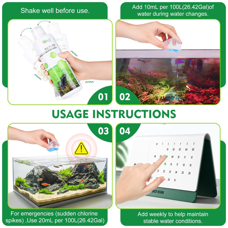 hygger Aquarium Water Conditioner for Freshwater, Neutralizes Chlorine, Chloramines, Reduce Heavy Metals, Ammonia & Nitrite, Safe for Fishes and Plants, 500 ML 500ML - PawsPlanet Australia