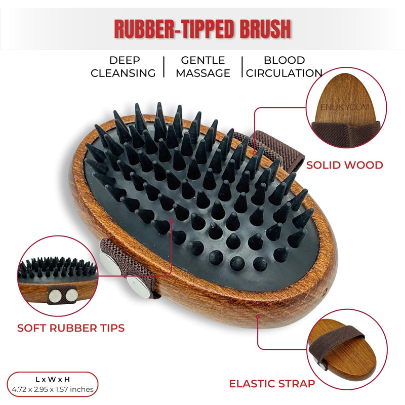 Wooden Pet Grooming Kit for Short-Haired & Double-Coated Dogs Cats Horses- Includes Bristle Brush, Massage Brush & Deshedding Brush -Dog Brush for Shedding - Best Deshedding Comb in Shedding Season - PawsPlanet Australia