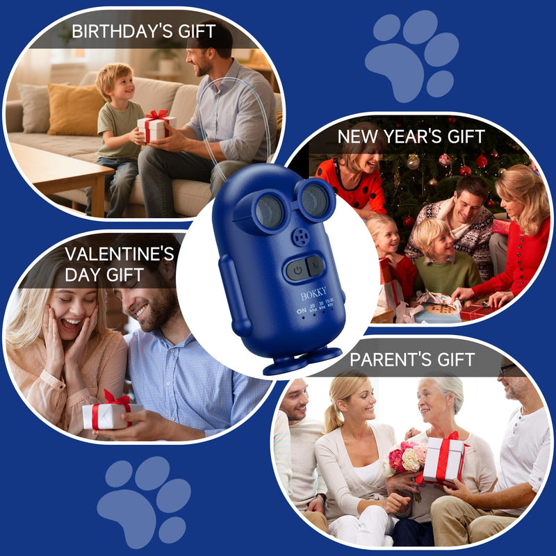 BOKKY 2 Pack Dog Bark Deterrent Devices in 3 Adjustable Modes Convertible Waterproof Anti Barking Silencer for Dog - Ideal for Outdoor and Indoor(Blue) 2PACK-BLUE - PawsPlanet Australia
