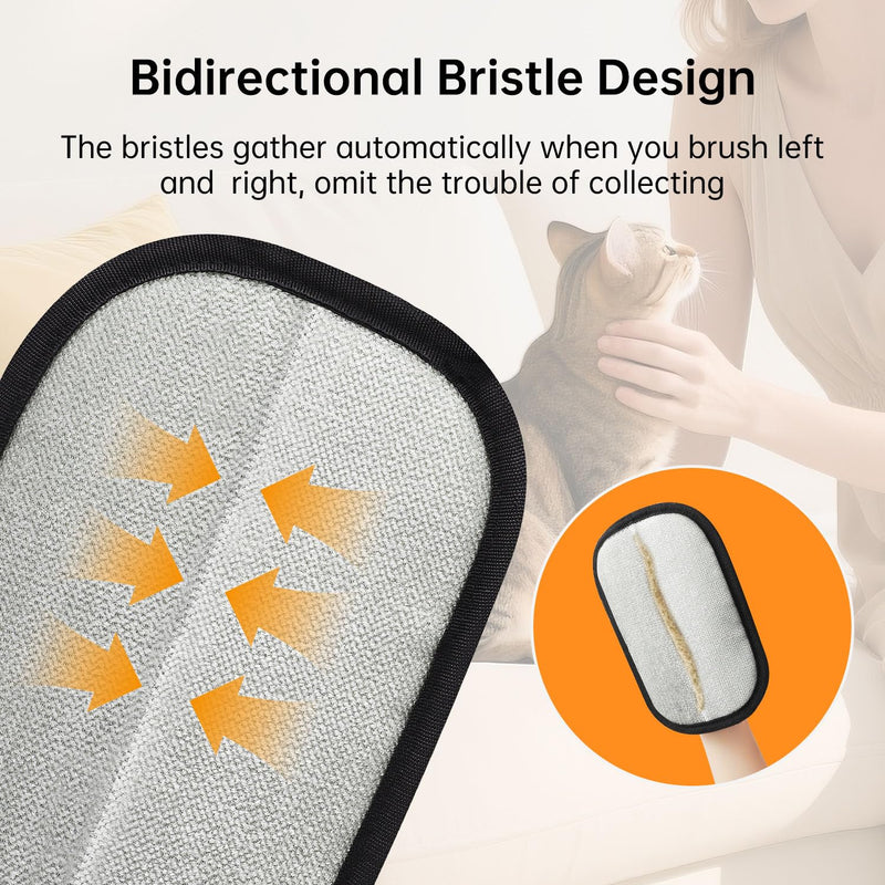 2 Pcs Static Pet Hair Removal Gloves Brush, Reusable Electrostatic Cat Dog Pet Hair Remover Grooming Glove Brush Tool - PawsPlanet Australia