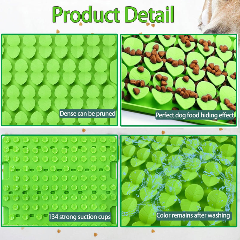 Medium Silicone Snuffle Mat for Small Medium Dogs Cats Slow Down Eating,Slow Feeder Lick Mat for Dry Wet Food for Pet Training Smell,Encourages Natural Foraging Skill,Relieving Stress (Green) Green-M (14.6x7.5in) - PawsPlanet Australia
