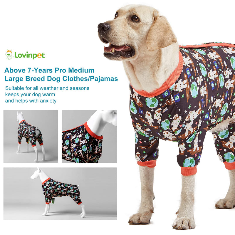 LovinPet Pitbull Onesie, Dogs Onesies, Doberman Sun Shield Shirt, Space Astronauts Black Print, Lightweight Pullover, Large Puppy PJ's, Full Coverage Doberman Pajamas, Large Dog Shirt, XL X-Large - PawsPlanet Australia
