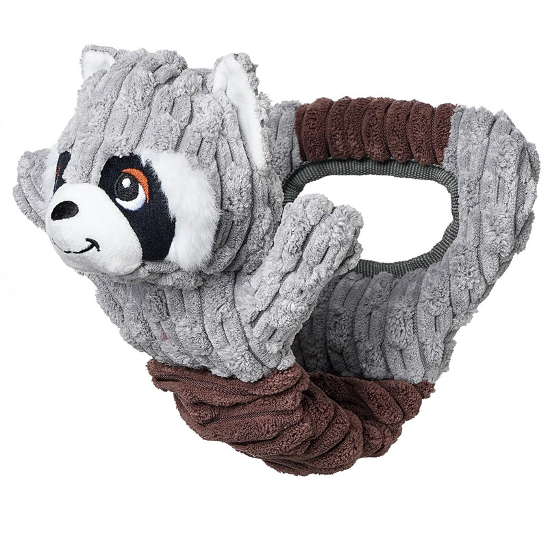 Sedioso Tug of War Dog Toy, Durable Large Breed Dog Toy, Though Stuffed Dog Squeaky Toy with Crinkle Paper for Small, Middle and Big Dogs(Raccoon) Grey Raccoon - PawsPlanet Australia