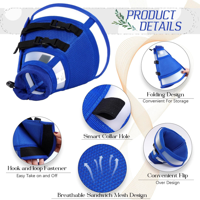 Dora Bridal Dog Cone Collar for Small Dogs After Surgery, Soft Comfy Recovery Pet Cone Alternative, Adjustable Elizabethan Collar for Dogs to Stop Licking, Blue, S RoyalBlue