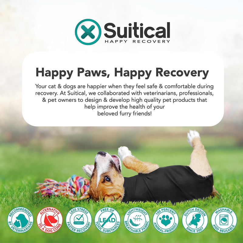 Suitical Recovery Suit for Dogs - Dog Surgery Recovery Suit with Clip-Up System - Breathable Fabric for Spay, Neuter, Skin Conditions, Incontinence - M+ Dog Suit, Black M+(24-28.3 in) - PawsPlanet Australia