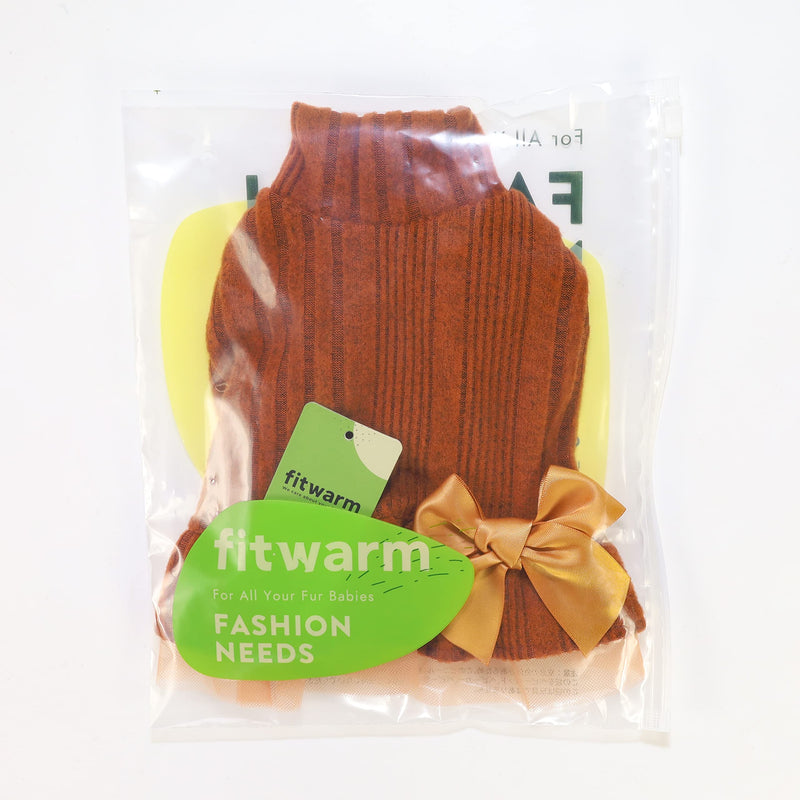 Fitwarm Knitted Dog Tulle Sweater Dress, Dog Winter Clothes for Small Dogs Girl, Cat Apparel, Orange, Small - PawsPlanet Australia