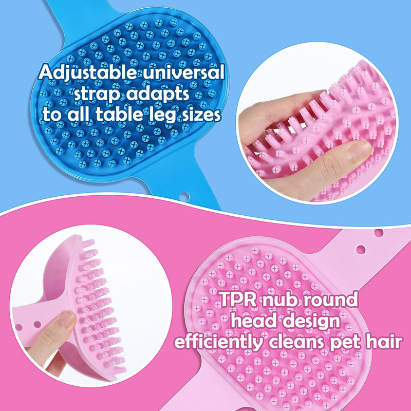 4Pcs Silicone Cat Self Groomer Brush, Wall Mounted Pet Massage Comb for Indoor Cats, Adjustable Furniture Leg Scratcher for Long Short Hair Cats - PawsPlanet Australia