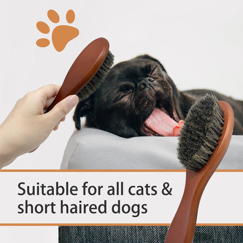 Bristle Cat Hair Brush for Shedding, Soft Cat Brush Wooden Handle, Short & Long Haired Dog Brush Pet Grooming - PawsPlanet Australia