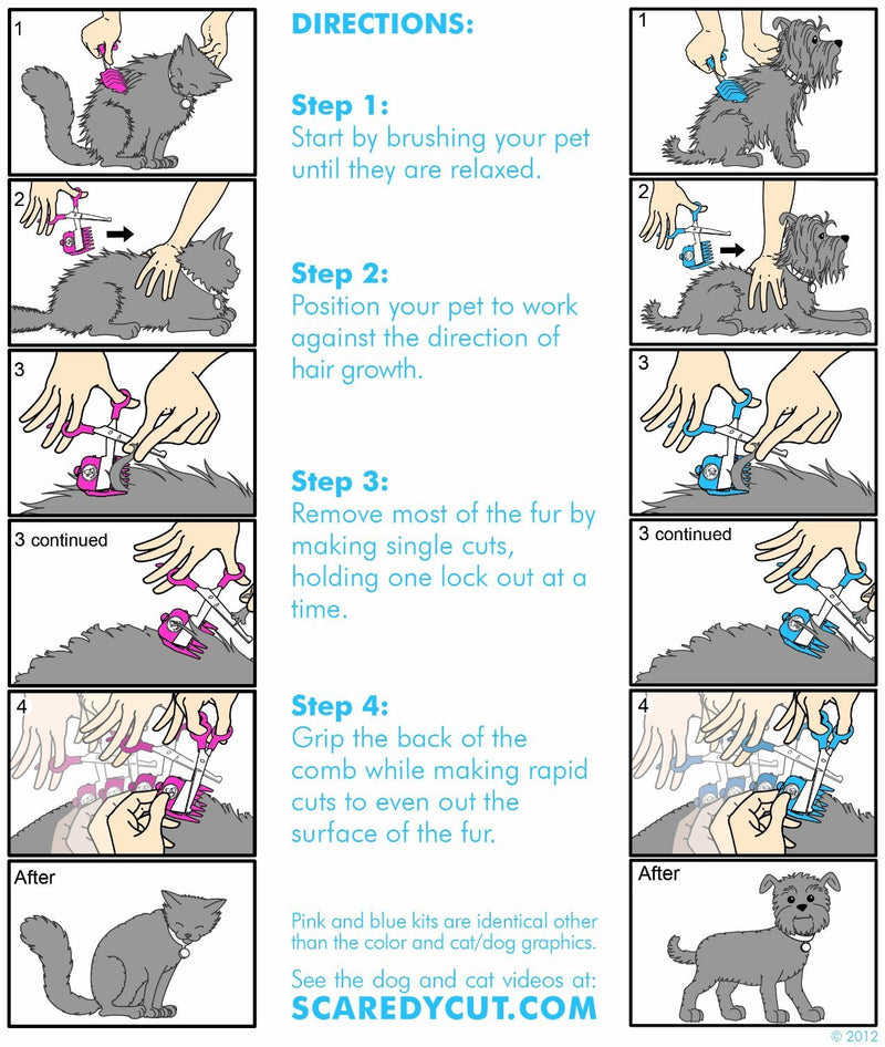 Scaredy Cut Silent Clipper, Pink, with Safari De-Matting Comb - PawsPlanet Australia