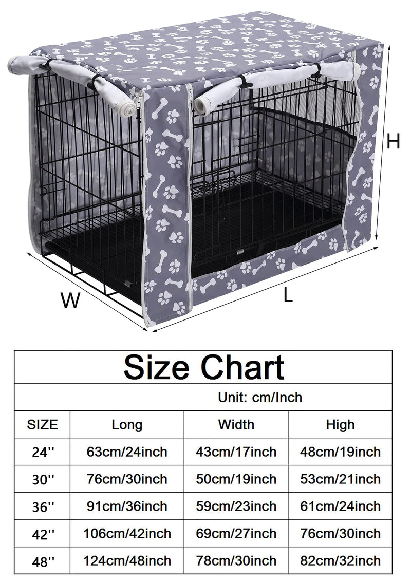 Pethiy Dog Crate Cover Durable Polyester Pet Kennel Cover Universal Fit for Wire Dog Crate - Fits Most 36 inch Dog Crates - Cover only-Sky Gray-36 36.0"L x 23.0"W x 25.0"H Sky Gray