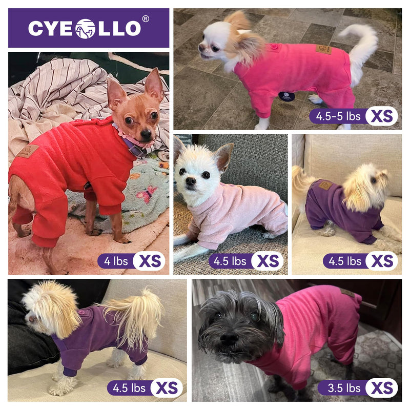 cyeollo Dog Pajamas Fleece Dog Pjs Thermal Dog Onesie Stretchy Jumpsuit Warm Puppy Small Dog Pajamas Cat Apparel Color Grey X-Small (chest Girth: 10"-12") - PawsPlanet Australia
