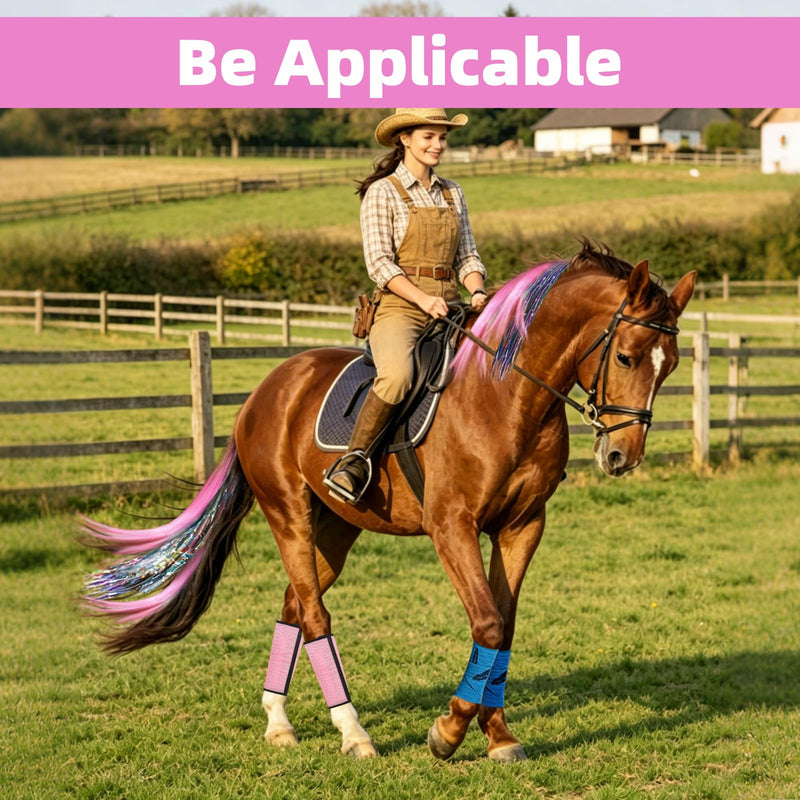 4 Pcs Fly Leg Wraps for Horses, Adjustable and Breathable Pink Horse Fly Wraps,Made of Mesh Material; Suitable for 4 Legs