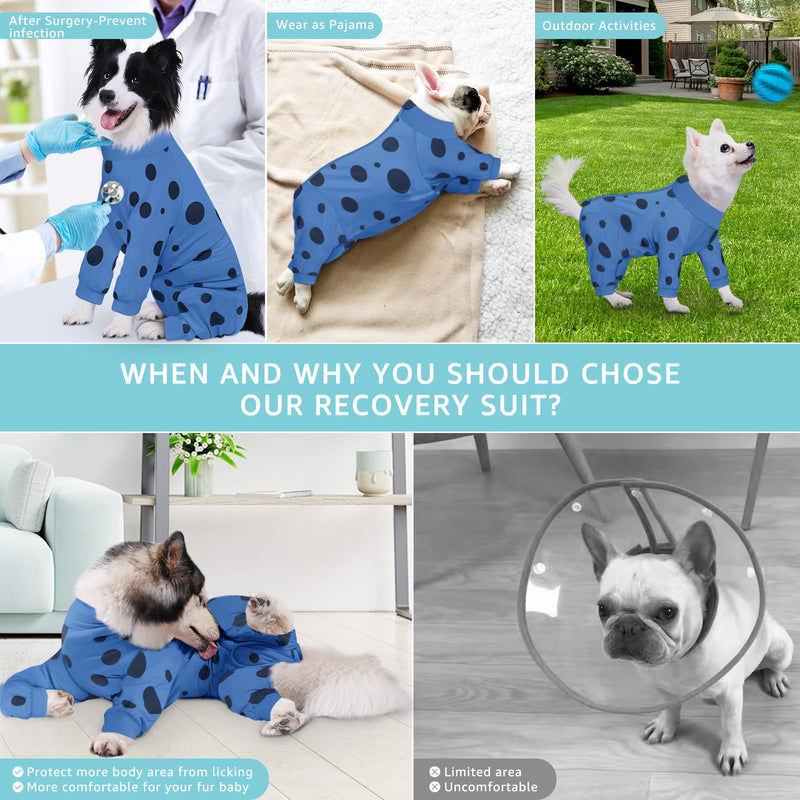 Dog Surgery Suit Long Sleeve, Dog Recovery Suit Female Male with Zipper Closure Post Spay, Neuter, Dog Onesie Shedding Suit Full Coverage Bodysuit (Blue, XXS) XX-Small Blue - PawsPlanet Australia