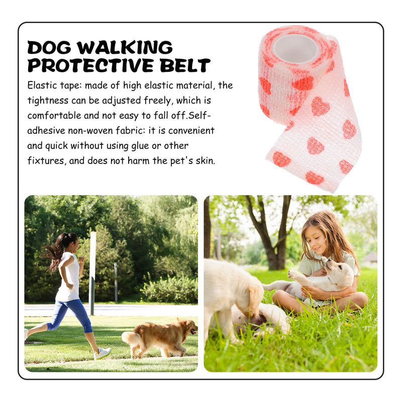 Veemoon Self-Adhesive Non-Woven Bandage for Dogs and Cats, Elastic and Easy to Apply, Red Dog Bandage for Protective Wrapping of Injured Areas