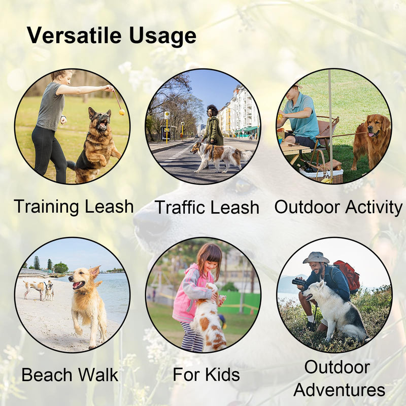 Nylon Short Leash Durable Chew Proof Dog Leash with Handle, Dog Rope Leash Heavy Duty Padded Handle and D-Ring for Control, Traffic Leash 2FT Long for Small to Large Sized Dogs Training Leash Black 24" - PawsPlanet Australia