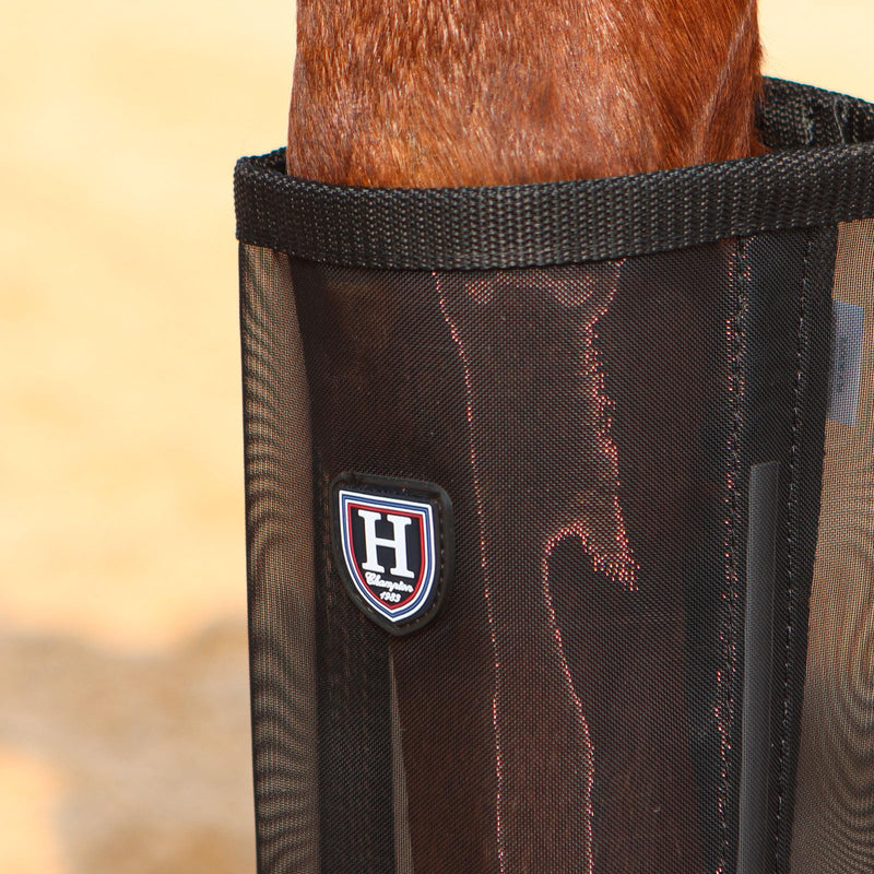Harrison Howard Loose-Fitting Horse Fly Leggings Breathable, Tear-Resistant Fine Mesh Leg Guards Stay-on Comfortable Fly Boots (Set of 4) Black Pony - PawsPlanet Australia