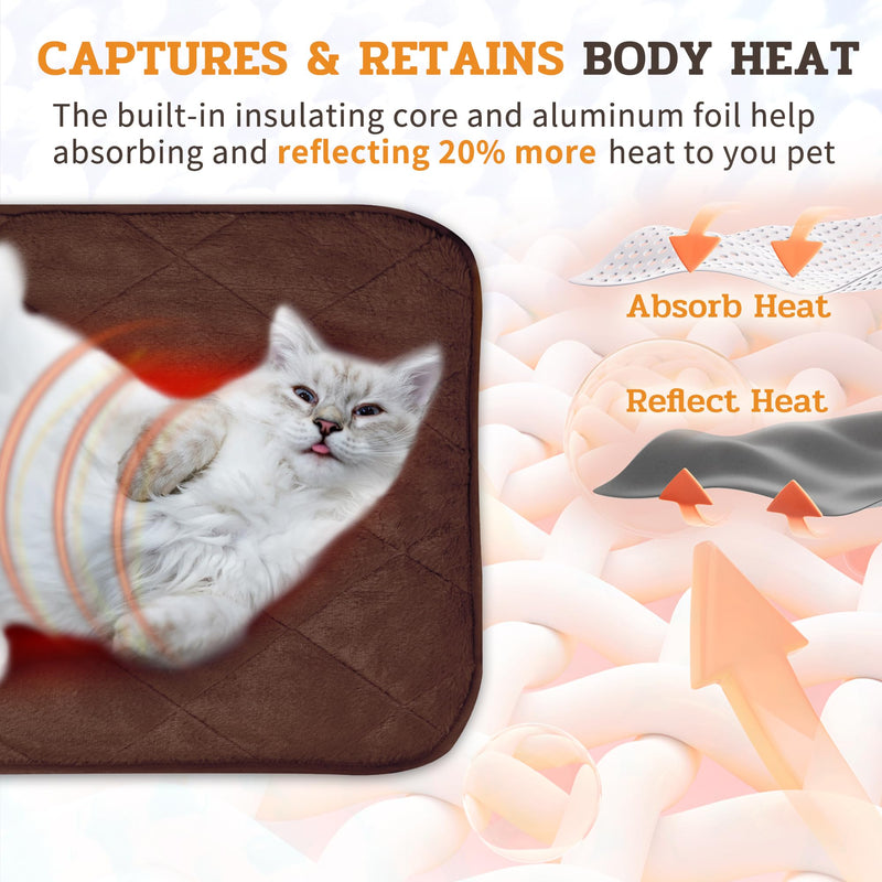 NWK Fluffy Self Warming Cat Mat, Cat Blanket, Thermal Dog Mat, Washable, Non-Slip Bottom for Sofa & Crate & Kennel & Car Seat (Coffee Brown, X-Large (45'' X 28'' X 0.4'')) Coffee Brown X-Large (45'' X 28'' X 0.4'') - PawsPlanet Australia