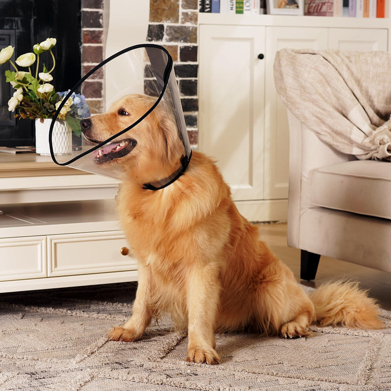 Dog Cone Collar, Transparent Recovery Collar for Large Medium Small Dogs, Soft Cone for Dogs After Surgery to Prevent Licking Wound, Enhanced Visibility Elizabethan Collar Ultra Transparent XL(Neck:17-20.5") - PawsPlanet Australia