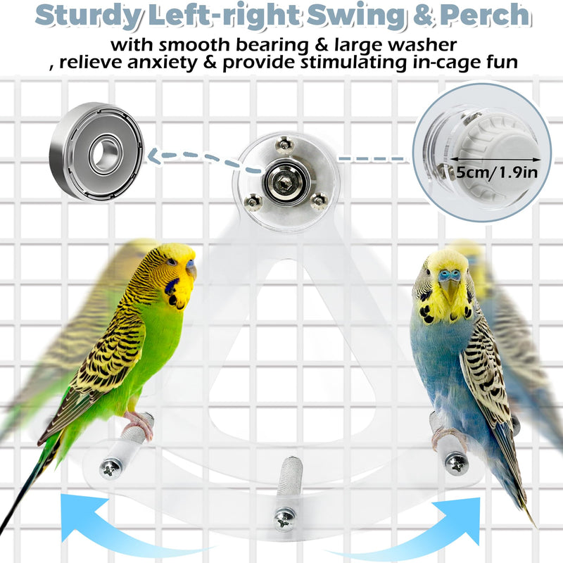 Bite-Resistant Acrylic Rocking Bird Nail Trimming Perch Stand Easy to Clean, Interactive Bird Toys for Parakeets for Cage, Budgie Puzzle Toys for Parrots, Small Birds Enrichment Toy for Lovebird - PawsPlanet Australia