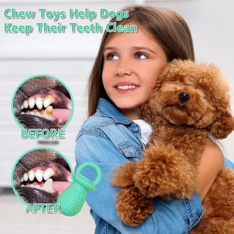 Latex Chew Dog Toys, Novelty Squeaky Pacifier Dog Toys, 5.2" Durable Pacifier Dog Chew Toys for Small and Medium Dogs (Green,1 Pcs) Green - PawsPlanet Australia