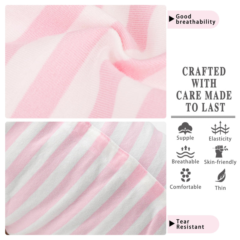 Comprehensive Post-Surgery Dog Recovery Suit: Ultra-Comfy Premium Cotton Wound Care Shirt – Protective for Puppies, Cats & Small Pets, Ensuring Unrestricted Mobility, Size XXL Pink and White Striped XXL-(22~32lb) | Chest(~21.5")