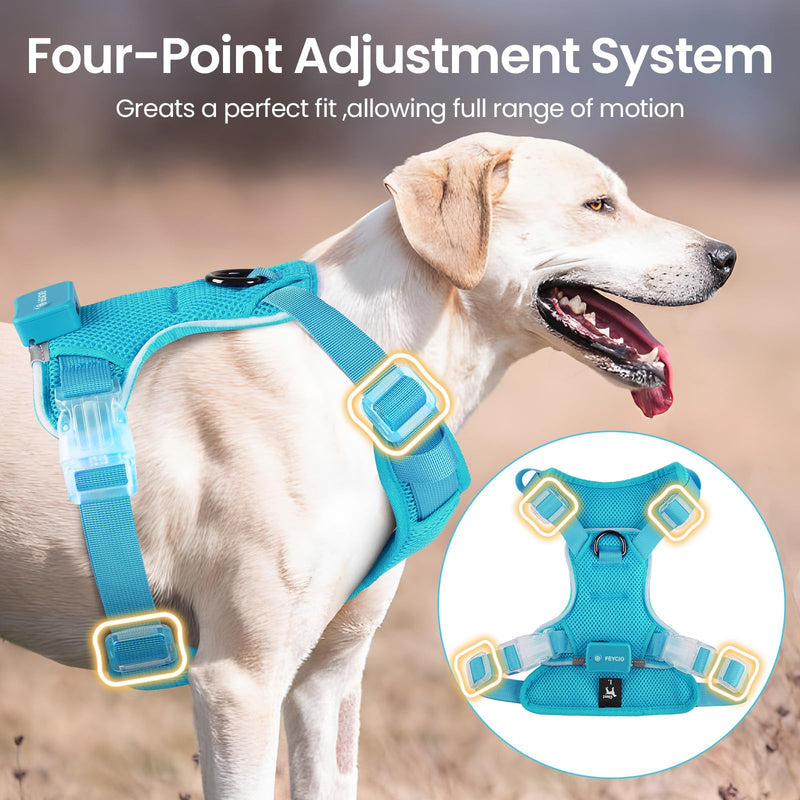 Light Up Dog Harness,Reflective Pet Harness Rechargeable,Led Dog Vest for Night Walking,Adjustable Safety Vest for Small Medium Large Dogs-No Pull,Blue,S Blue S - PawsPlanet Australia