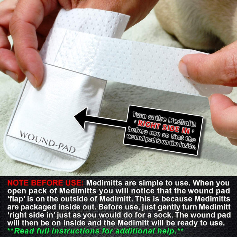 Medimitt Paw Bandages for Dogs, Cats and Pets – Stretchy Medical Booties, First Aid for Paws – Non Slip, Non Adhesive, Breathable, Disposable, Washable, Adjustable Strap,12 Pack (X-Large) X-Large 12 Pack