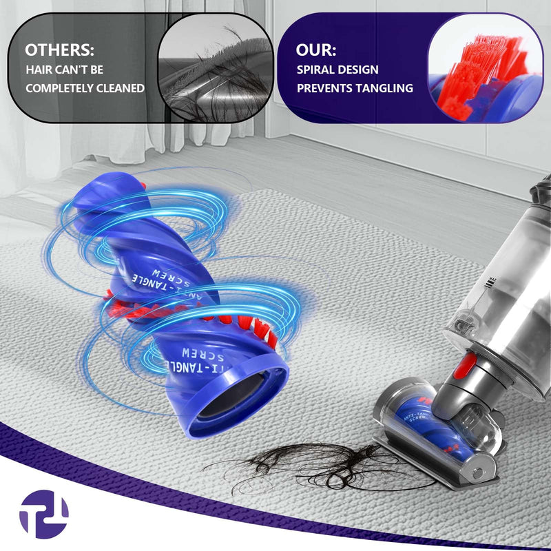 Mini Motorized Brush Head Compatible with Dyson V7 V8 V10 V11 V15 Vacuum Cleaners - Pet Hair Removal Vacuum Attachment - Hair Screw Tool for Carpeted Stairs, Couch/Sofa Cushions, Car Carpet - PawsPlanet Australia