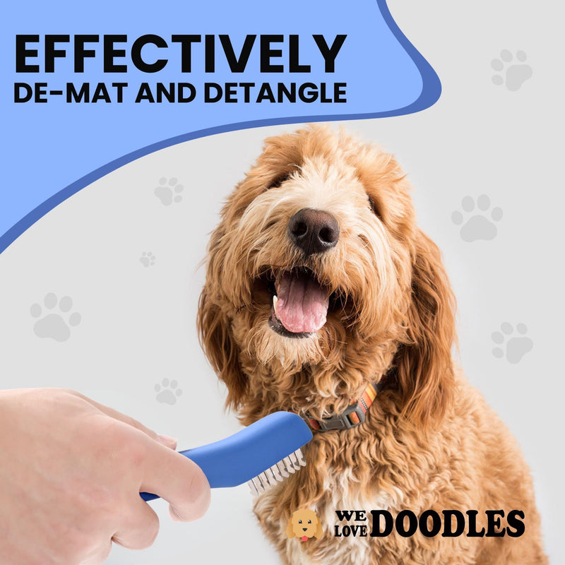 We Love Doodles Dematting Comb for Dogs - Dog Hair Mat Remover, Detangler Comb & Deshedding Tool, Removes Tangles, Knots, & Loose Hair, Metal Comb, Ergonomic Handle (9 Blade) 9 Blades
