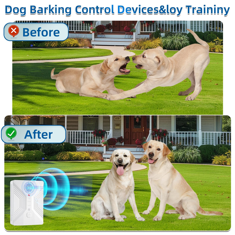 Anti Barking Devices, 3 Modes Ultrasonic Bark Box, Dog Bark Deterrent Devices, Dog Barking Stopper, Anti Barking Device for Dogs Long Range 50ft, Barking Control Devices for Dog Training in Outdoor White - PawsPlanet Australia