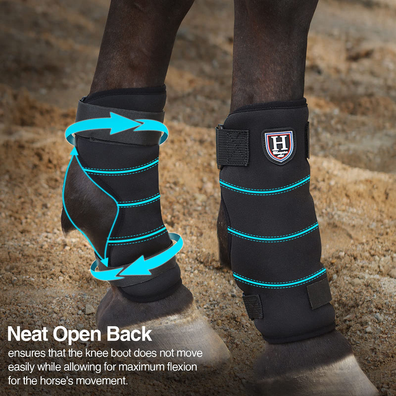 Harrison Howard Horse Stall Sore Boots, Leg Protection for Fetlock & Pastern, Fleece Lined Boots for Wound Care, Pair