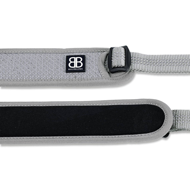 BullyBillows Active Light Cotton & Mesh Dog Collar, Lightweight and Adjustable, Comfortable for Dogs | Metal Grey | Medium M