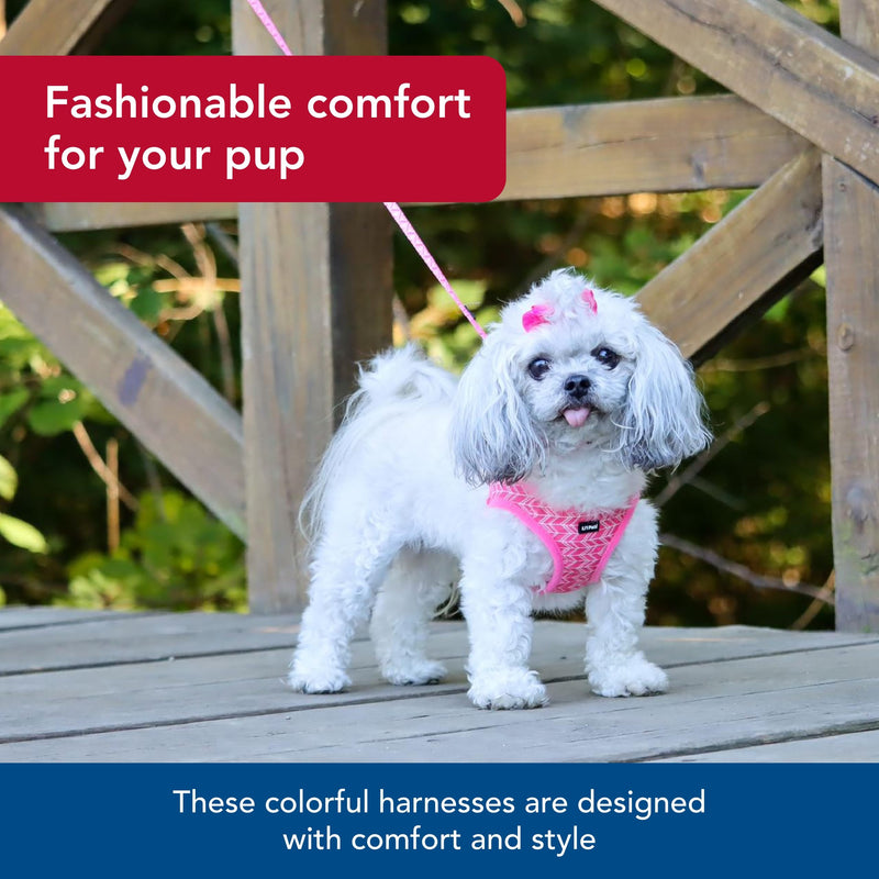 Coastal - Li'l Pals Canvas Dog Harness - Teal and Grey Diamonds - 3/8" x 10"-12" - PawsPlanet Australia