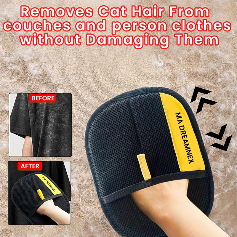 Pet Hair Remover Glove - 4-in-1 Grooming Kit with Hair Removal Glove, Nail Clippers, Comb & File - Dog & Cat Grooming Tools for Furniture, Clothes & Fur” - PawsPlanet Australia