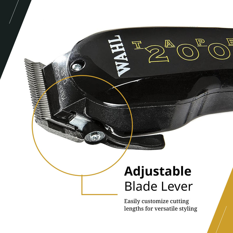 Wahl Professional Taper 2000 Clipper, Adjustable Blade, High-Performance Corded Electric Hair Cutting Tool, Black - PawsPlanet Australia