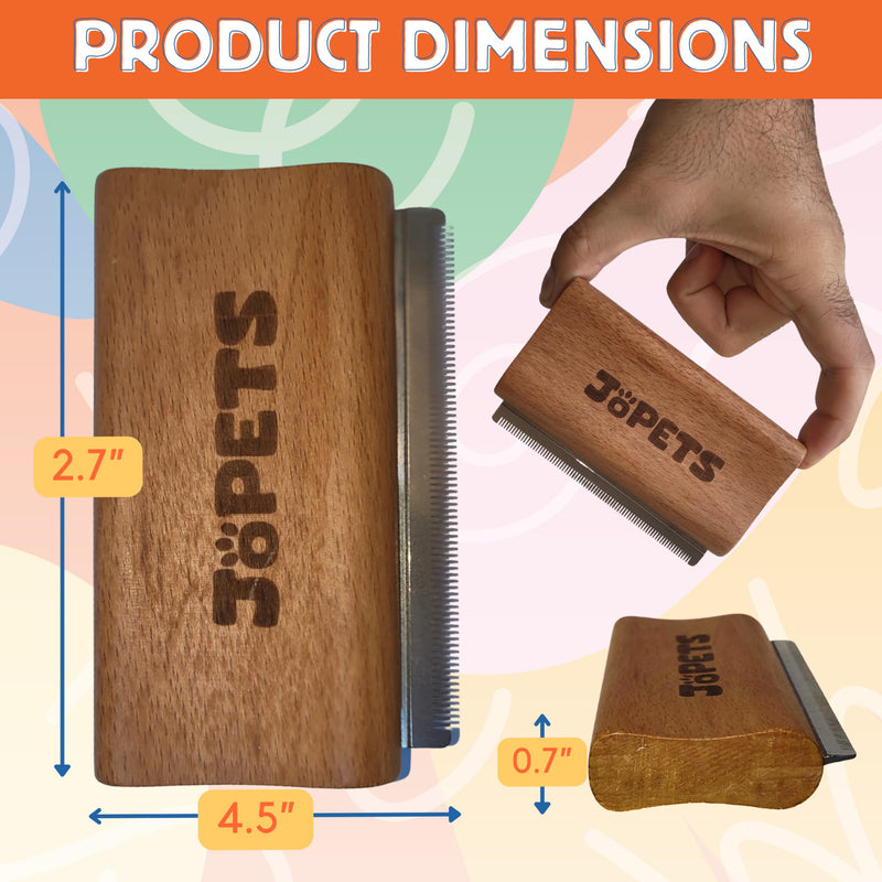 Jocomb Wooden Deshedding Brush for Dogs, Cats & Horses - Gentle Grooming Tool for Thick, Short & Wiry Coats - Dematting Pet Brush for Shedding Control & Comfort - PawsPlanet Australia